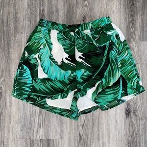 Tropical high waisted shorts/ bathing suit top